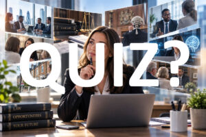 Young legal professional considering different areas of law and legal career options